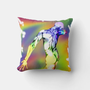dansende mannelijke figuur in pride kleuren kussen