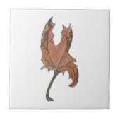 Dansende Maple Leaf Brown Tegeltje (Voorkant)