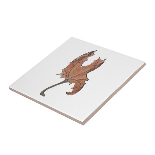 Dansende Maple Leaf Brown Tegeltje (Zijkant)