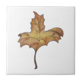 Dansende Maple Leaf Yellow Tegeltje (Voorkant)