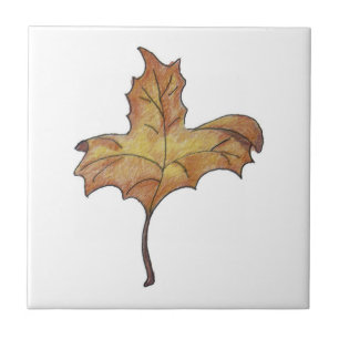 Dansende Maple Leaf Yellow Tegeltje