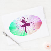 Dansende meisje glanzende ovale stickers voor kind (Envelop)