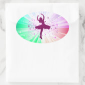 Dansende meisje glanzende ovale stickers voor kind (Tas)