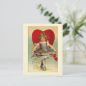 Dansende Meisje Hart Valentijn Feestdagenkaart (Staand voorkant)
