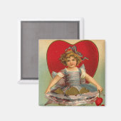 Dansende Meisje Hart Valentijn Magneet (Voorkant / Achterkant)