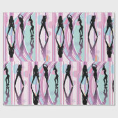 Dansende meisjes cadeaupapier (Vlak)