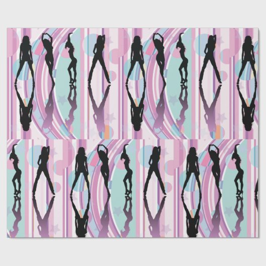 Dansende meisjes cadeaupapier (Vlak)
