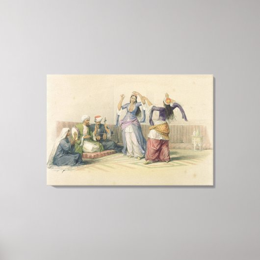 Dansende meisjes in Caïro, uit 'Egypte en Nubia' Canvas Afdruk (Voorkant)