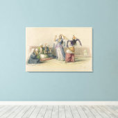 Dansende meisjes in Caïro, uit 'Egypte en Nubia' Canvas Afdruk (Insitu (Houten vloer))