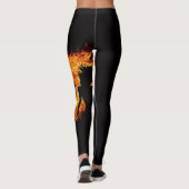 Dansende meisjes in hartvorm vuur op zwarte leggin leggings (Achterkant)
