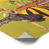 Dansende meisjes met bloemen - kunst poster (Hoek)