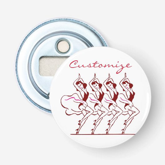 Dansende meisjes Thunder_Cove Button Flesopener (Voorkant)