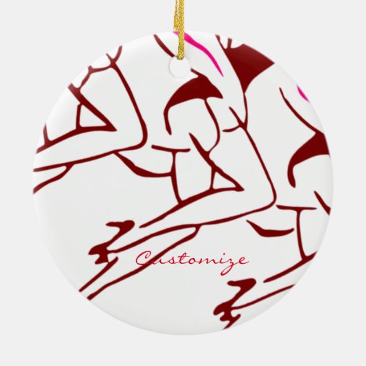 Dansende meisjes Thunder_Cove Keramisch Ornament (Achterkant)