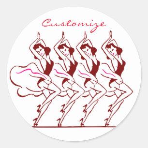 Dansende meisjes Thunder_Cove Ronde Sticker