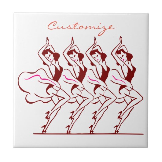 Dansende meisjes Thunder_Cove Tegeltje (Voorkant)