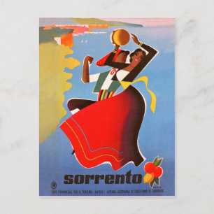 Dansende meisjes uit Sorrento, Italië, vintage rei Briefkaart