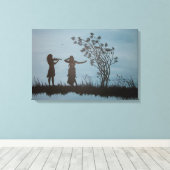 Dansende Meisjes Verpakt Canvas Afdruk (Insitu (Houten vloer))