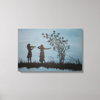 Dansende Meisjes Verpakt Canvas Afdruk