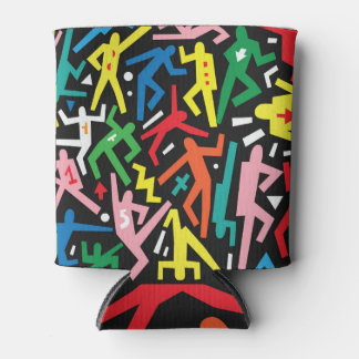 Dansende mensen, doodle set patroon. blikjeskoeler