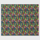 Dansende mensen, doodle set patroon. cadeaupapier (Vlak)