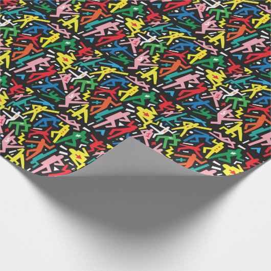 Dansende mensen, doodle set patroon. cadeaupapier (Hoek)