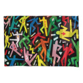 Dansende mensen, doodle set patroon. kussensloop (Voorkant)