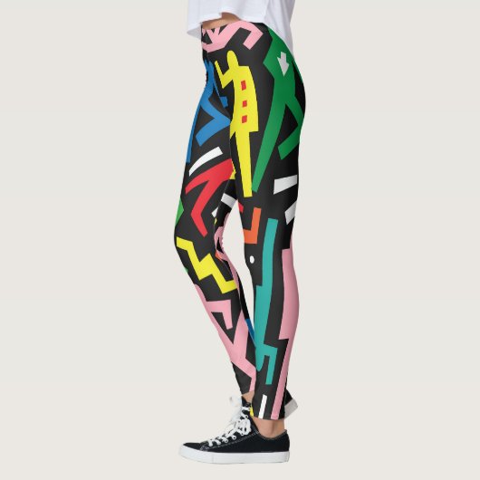 Dansende mensen, doodle set patroon. leggings (Links)