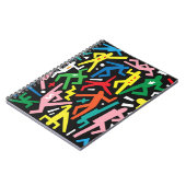 Dansende mensen, doodle set patroon. notitieboek (Linkerzijde)