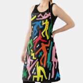 Dansende mensen, doodle set patroon. schort (Insitu)