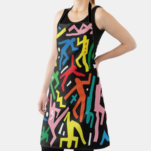 Dansende mensen, doodle set patroon. schort (Insitu)