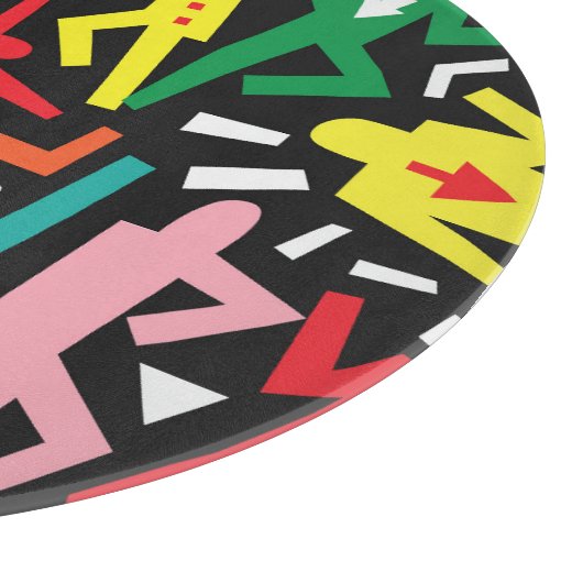 Dansende mensen, doodle set patroon. snijplank (Hoek)