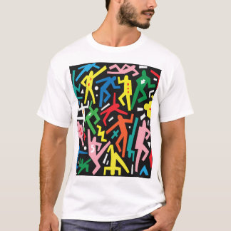Dansende mensen, doodle set patroon. t-shirt