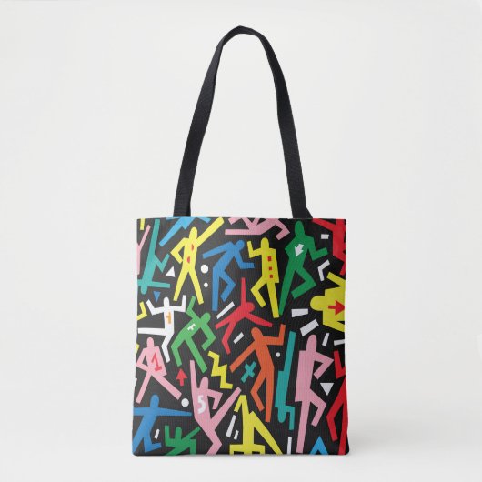 Dansende mensen, doodle set patroon. tote bag (Voorkant)
