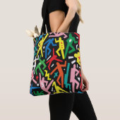 Dansende mensen, doodle set patroon. tote bag (Dichtbij)