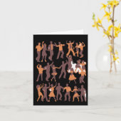 Dansende mensen Stickers Kaart (Gele Bloem)