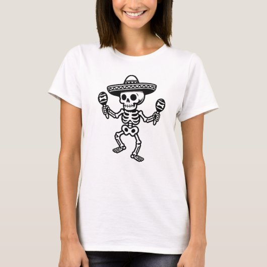 Dansende Mexicaanse Skelet T-shirt (Voorkant)