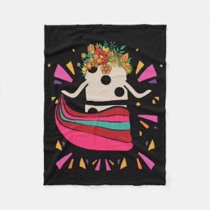 Dansende Mexicaanse trein Domino Tegel Flowers Fun Fleece Deken