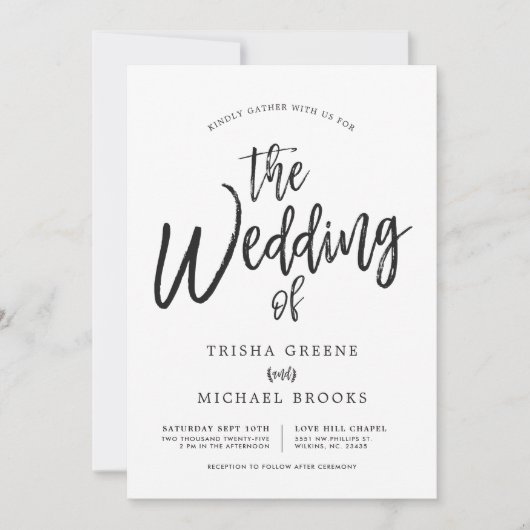 Dansende minimalistische bruiloft kaart (Voorkant)