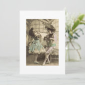 Dansende Minuet  blanco uitnodigingskaart Kaart (Staand voorkant)