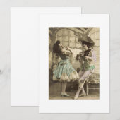 Dansende Minuet  blanco uitnodigingskaart Kaart (Voorkant / Achterkant)