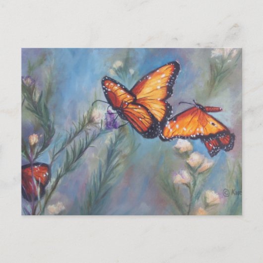 Dansende monarchen briefkaart (Voorkant)