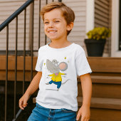 Dansende muis in geel T-shirt