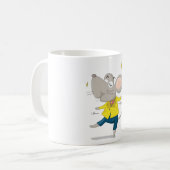 Dansende muis in gele koffie-Mok Koffiemok (Voorkant links)