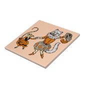 dansende muis met een kat tegeltje (Zijkant)