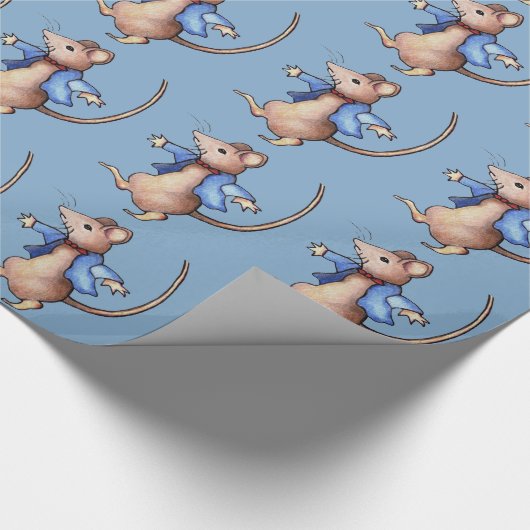 Dansende muis, mijn kunst, na Beatrix Potter Cadeaupapier (Hoek)