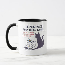 Dansende Muis & Platenspeler Illustratie | Humor Mok