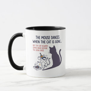 Dansende Muis & Platenspeler Illustratie   Humor Mok