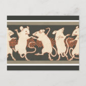 Dansende muizen briefkaart (Voorkant)