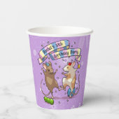 Dansende muizen voegen de naam Happy Birthday Part Papieren Bekers (Achterkant)