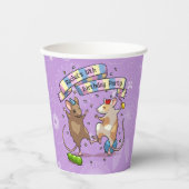 Dansende muizen voegen de naam Happy Birthday Part Papieren Bekers (Voorkant)